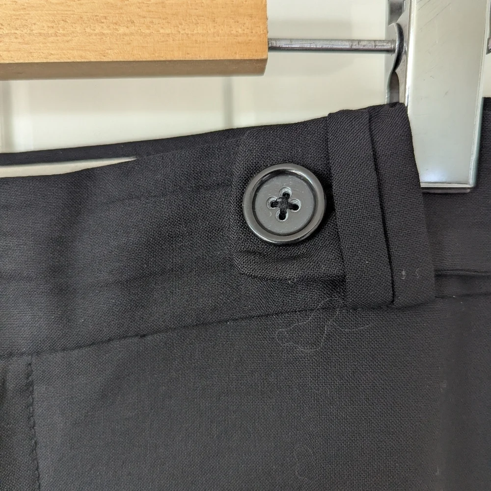 Banana Republic Black Virgin Wool Lined Black Trousers Size 14 - Picture 5 of 10
